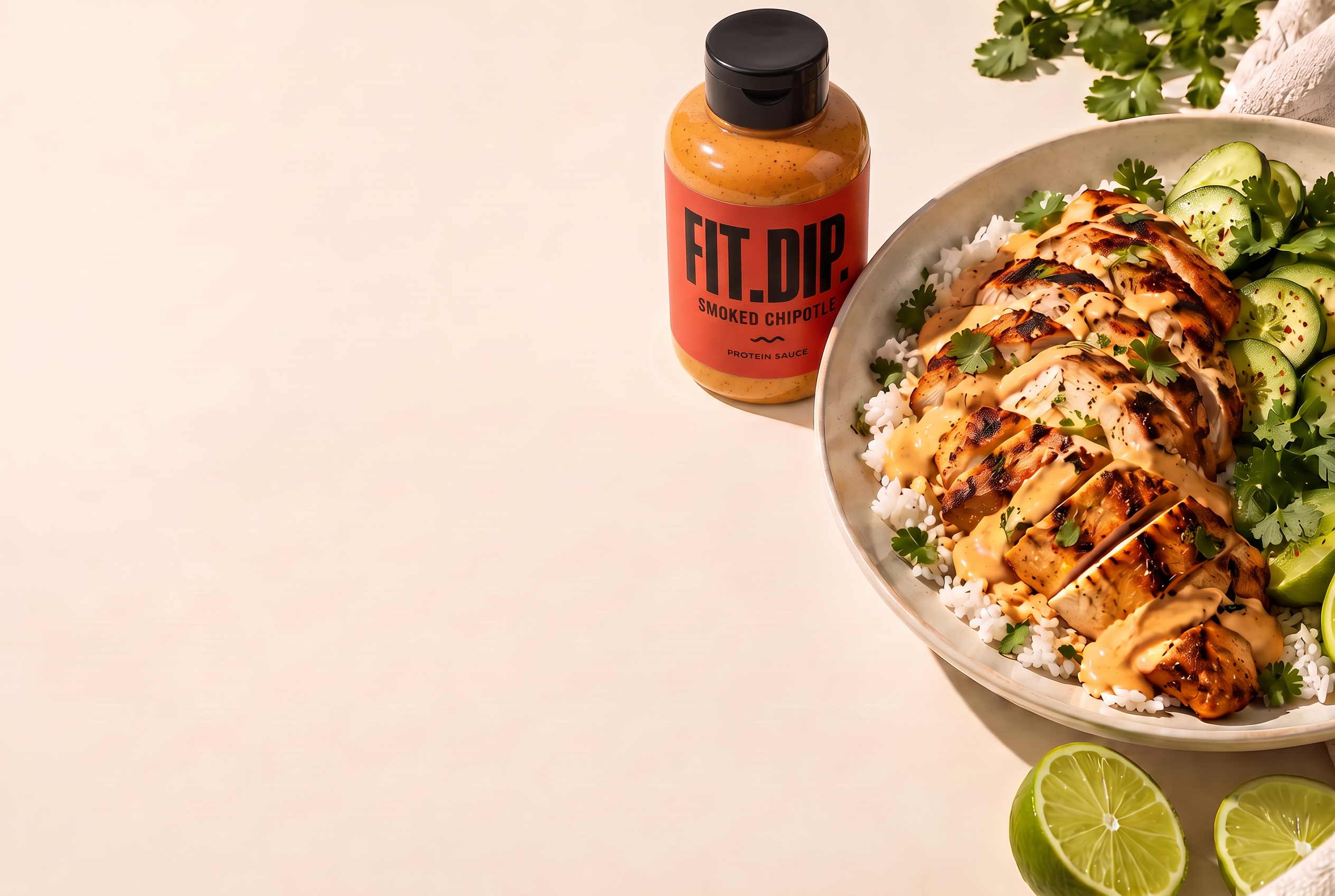 Sultinga vištiena su ryžiais ir kreminiu FIT.DIP rūkytu chipotle padažu